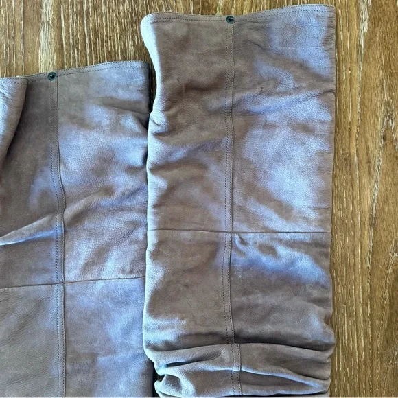 EUC taupe slouchy Prada flat calfskin boots 39 / 8 - Picture 4 of 16